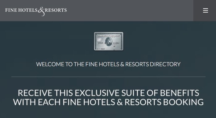 Amex fine hotels & resorts