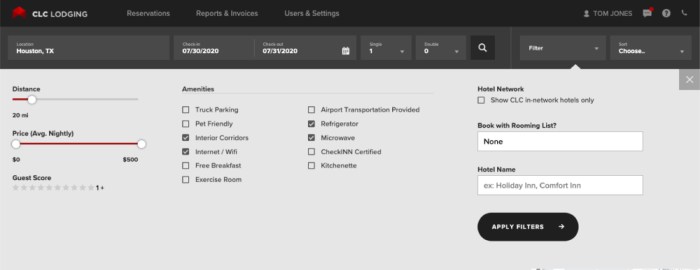 Clc lodging locator hotel